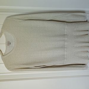 Cremieux gold peplum sweater top